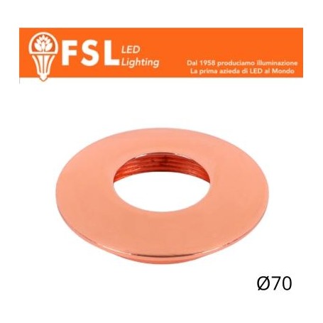 Cover Curva per Punto Luce LED – Ø70 – Oro Rosa