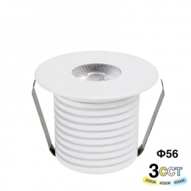 Punto Luce LED Spotlight da Incasso 3W Selettore CCT 56*57mm IP20