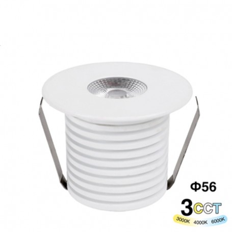 Punto Luce LED Spotlight da Incasso 3W Selettore CCT 56*57mm IP20
