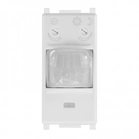 Sensore di Movimento 1 Modulo Bianco Con Regolazione TEMPO/LUX Compatibile con Vimar Plana