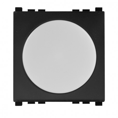 Ettroit Lampada Segnapasso LED 2 Moduli Nera 220V 4000K Con Interruttore CLICK ON/OFF Compatibile Vimar Arke