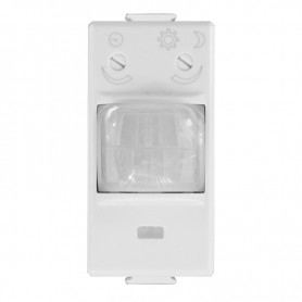Sensore di Movimento 1 Modulo Con Regolazione TEMPO/LUX Compatibile con Bticino Matix
