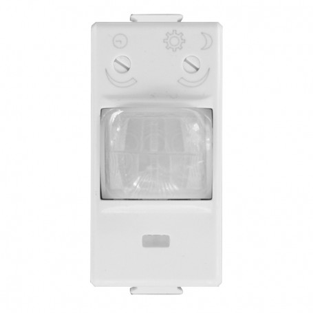 Sensore di Movimento 1 Modulo Con Regolazione TEMPO/LUX Compatibile con Bticino Matix