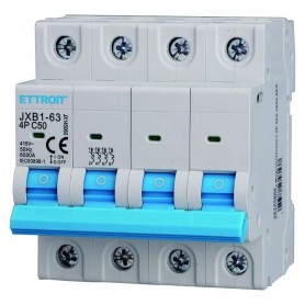 Ettroit Interruttore Magnetotermico 4P 50A 380V 6KA JX145060