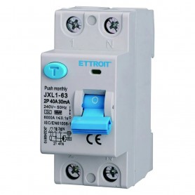 Ettroit Interruttore Differenziale Puro CURVA F 2P 40A 30mA 220V 6KA JX3240610