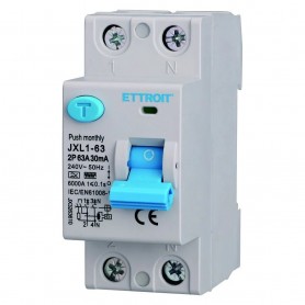 Ettroit Interruttore Differenziale Puro CURVA F 2P 63A 30mA 220V 6KA JX3263610
