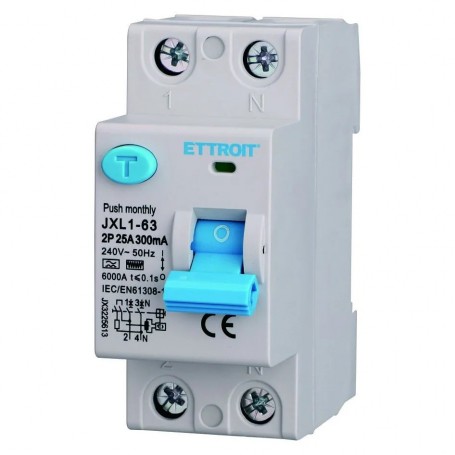 Ettroit Interruttore Differenziale Puro CURVA F 2P 25A 300mA 220V-6KA JX3225613