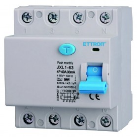 Ettroit Interruttore Differenziale Puro CURVA F 4P 40A 30mA 380V-6KA JX3440610