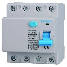 Ettroit Interruttore Differenziale Puro CURVA F 4P 63A 30mA 380V-6KA JX3463610