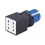 Adattatore spina industrale con 2 prese bivalenti 2P+E 16A IP20 - ROSI 1864