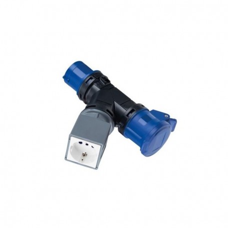 Moltiplicatore 2 Uscite Mobile IP20 1 Sch.Biv+1 CEE 3P 16A 220V - ROSI 1001802