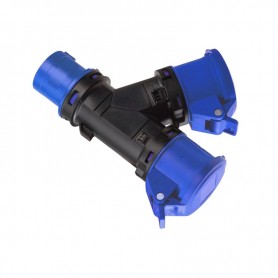 Moltiplicatore 2 Uscite Mobile IP54 1 spina 2P+T 16A 2 prese 2P+T 16A 230V - ROSI 1001602