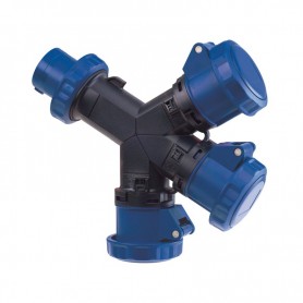 Moltiplicatore 3 Uscite Mobile IP67 - spina 2P+T 16A - prese 2P+T 16A 220V - ROSI 1001452