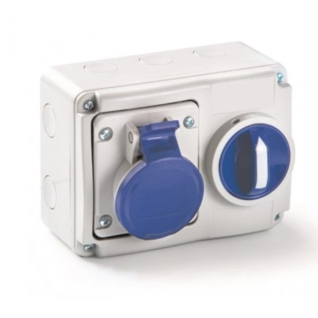 Presa interbloccata con fondo 16A 3P 220V IP44 - ROSI 14.3214B6