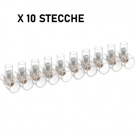 100 Morsetti a Cappuccio Volanti Trasparenti 10 poli 2.5 mm2 450V