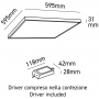 Kit 4 Pezzi Pannello LED a Soffitto Retroilluminato 60X60 cm 36W 4000K