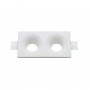Portafaretto in Gesso Ceramico Stondato Conico Doppio da Incasso per GU10/MR16