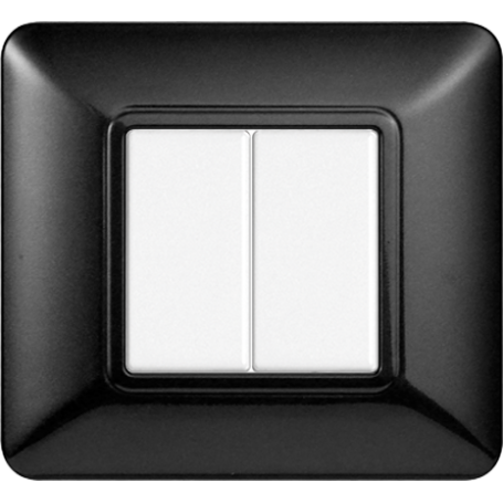 Placca in Plastica Acciaio Scuro Compatibile Bticino Matix - 2 Posti - Ettroit