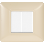 Placca in Plastica Sabbia Compatibile Bticino Matix - 2 Posti - Ettroit