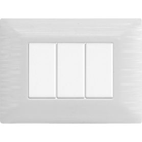 Placca in Plastica Satinata Bianca Compatibile Bticino Matix - 3 Posti - Ettroit