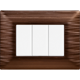 Placca in Plastica Satinata Bronzo Compatibile Bticino Matix - 3 Posti - Ettroit