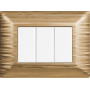Placca in Plastica Satinata Oro Compatibile Bticino Matix - 3 Posti - Ettroit