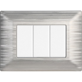 Placca in Plastica Satinata Silver Compatibile Bticino Matix - 3 Posti - Ettroit