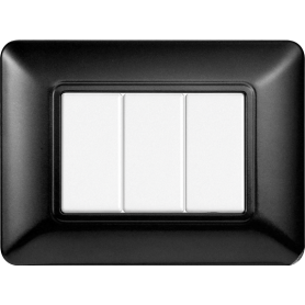 Placca in Plastica Acciaio Scuro Compatibile Bticino Matix - 3 Posti - Ettroit