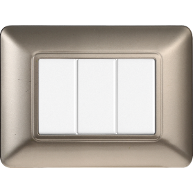 Placca in Plastica Titanio Compatibile Bticino Matix - 3 Posti - Ettroit