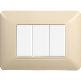 Placca in Plastica Sabbia Compatibile Bticino Matix - 3 Posti - Ettroit