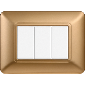 Placca in Plastica Oro Compatibile Bticino Matix - 3 Posti - Ettroit