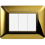 Placca in Plastica Oro Lucido Compatibile Bticino Matix - 3 Posti - Ettroit
