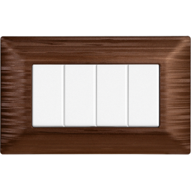 Placca in Plastica Satinata Bronzo Compatibile Bticino Matix - 4 Posti - Ettroit