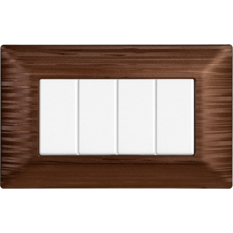 Placca in Plastica Satinata Bronzo Compatibile Bticino Matix - 4 Posti - Ettroit