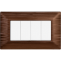 Placca in Plastica Satinata Bronzo Compatibile Bticino Matix - 4 Posti - Ettroit