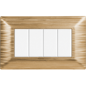 Placca in Plastica Satinata Oro Compatibile Bticino Matix - 4 Posti - Ettroit