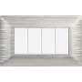 Placca in Plastica Satinata Silver Compatibile Bticino Matix - 4 Posti - Ettroit