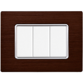 Placca in Alluminio Bronzo Compatibile Bticino Matix - 3 Posti - Ettroit