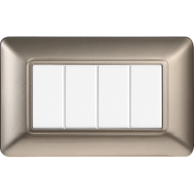 Placca in Plastica Titanio Compatibile Bticino Matix - 4 Posti - Ettroit