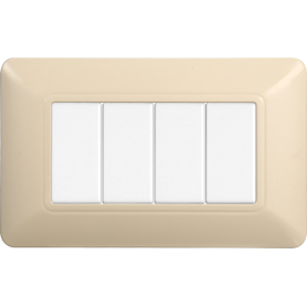 Placca in Plastica Sabbia Compatibile Bticino Matix - 4 Posti - Ettroit