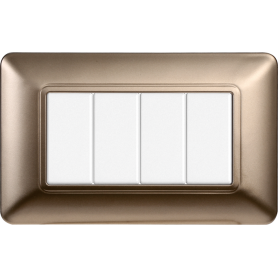 Placca in Plastica Bronzo Compatibile Bticino Matix - 4 Posti - Ettroit