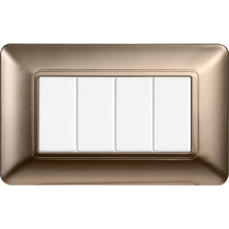 Placca in Plastica Bronzo Compatibile Bticino Matix - 4 Posti - Ettroit