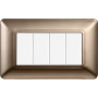 Placca in Plastica Bronzo Compatibile Bticino Matix - 4 Posti - Ettroit