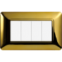 Placca in Plastica Oro Lucido Compatibile Bticino Matix - 4 Posti - Ettroit