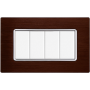 Placca in Alluminio Bronzo Compatibile Bticino Matix - 4 Posti - Ettroit