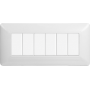 Placca in Plastica Bianca Compatibile Bticino Matix - 6 Posti - Ettroit