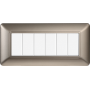 Placca in Plastica Titanio Compatibile Bticino Matix - 6 Posti - Ettroit