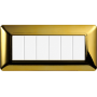 Placca in Plastica Oro Lucido Compatibile Bticino Matix - 6 Posti - Ettroit
