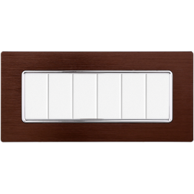 Placca in Alluminio Bronzo Compatibile Bticino Matix - 6 Posti - Ettroit