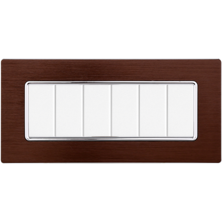 Placca in Alluminio Bronzo Compatibile Bticino Matix - 6 Posti - Ettroit